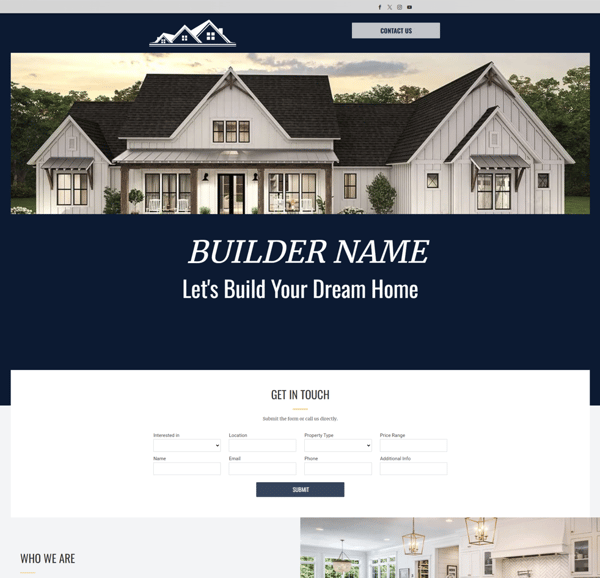 Homebuilder Website Example