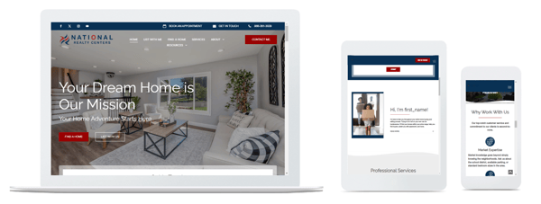 National Realty Centers website on multi-device